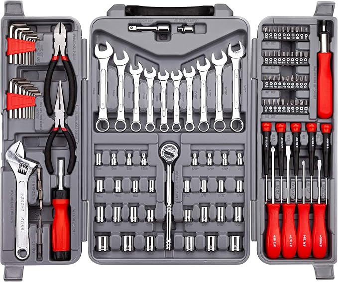 CARTMAN 123 Piece Socket Wrench Set Auto Repair Tool Set Toolbox Storage Case by CARTMAN