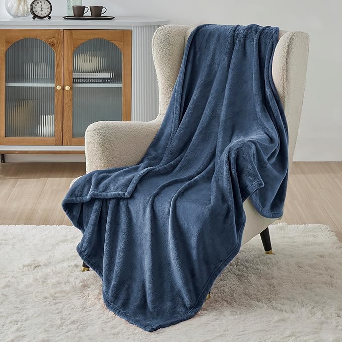 Bedsure GentleSoft Fleece Blanket Twin Size Mineral Blue by BEDSURE