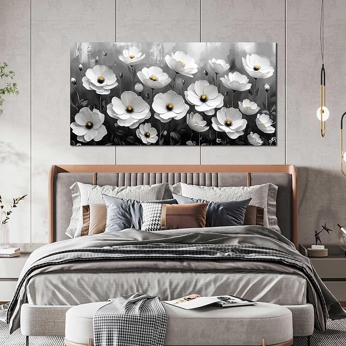 Prepeyssee Black and White Botanical Wall Art floral wall decor - Image 7