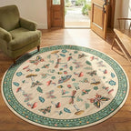 Mushroom Insect 4ft Round Rug Washable Non-Slip Soft Ultra-Thin Small Boho - Image 3