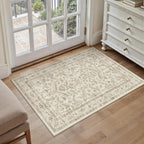 Taupe 2x3 Entryway Rug Vintage Area Carpet Indoor Kitchen Washable Door Mat by PureCozy