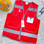 TCCFCCT Reflective Vest 9 Pockets High Visibility Safety Vest - Image 5