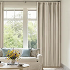 Neutral Beige Linen Pinch Pleated Blackout Curtains 84 Inches Long - Image 8