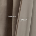 StangH Taupe Velvet Curtains Luxury Thermal Insulated Window Drapes Thick Heavy - Image 4