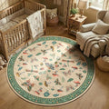 Mushroom Insect 4ft Round Rug Washable Non-Slip Soft Ultra-Thin Small Boho by ROYHOME