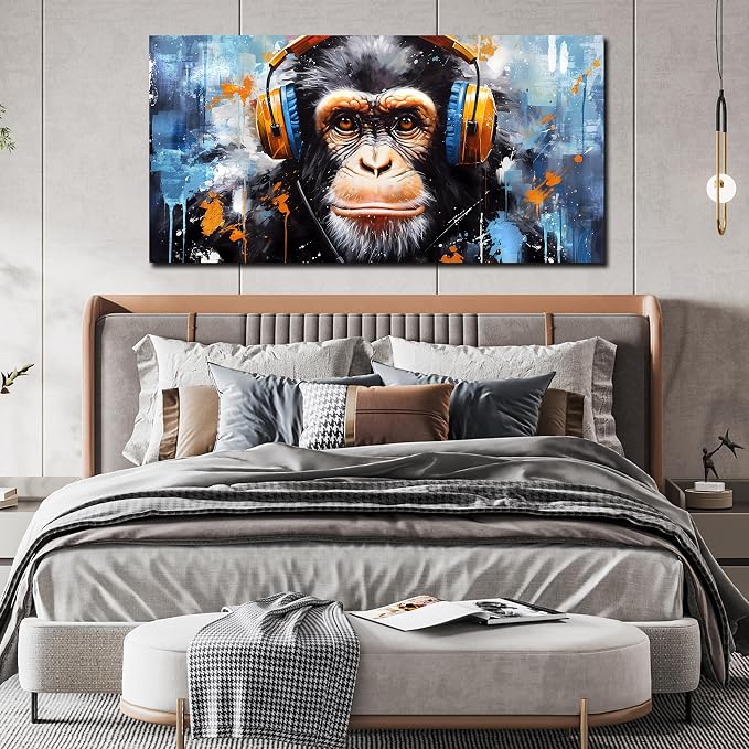 ENTANUB Monkey Wall Art for Living Room, Animal Canvas Print Painting for - Image 4