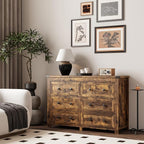 Dresser for Bedroom with 6 Drawers, Farmhouse Wood Chest of Drawers, Wide TV - Image 2