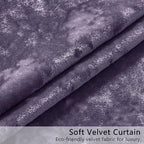 SMILETIME Lilac Purple Crushed Velvet Curtains 52x96inch Rod Pocket Luxurious - Image 4