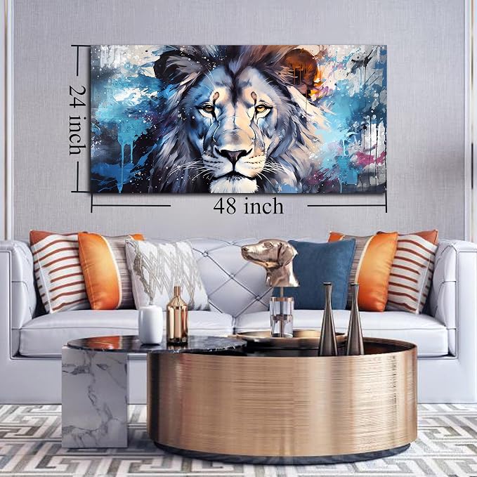 ENTANUB Lion Canvas Wall Art for Living Room, Animal Picture Decor, Large Size - Image 7