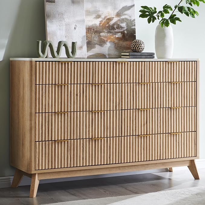 T4TREAM Fluted 9 Drawer Dresser, Modern Chest of Drawers by T4TREAMFurniture