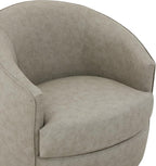 CHITA Swivel Barrel Chair, Modern Comfy FSC Certified Upholstered Faux Leather - Image 5