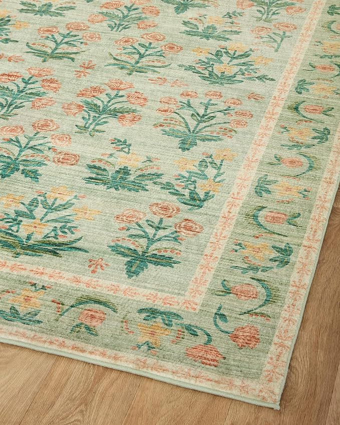 Loloi Rifle Paper Co. Eden Collection EDE-01 Mughal Rose Blush 8'-6" x 11'-6" - Image 8