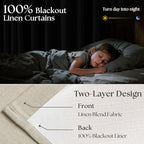 Neutral Beige Linen Pinch Pleated Blackout Curtains 84 Inches Long - Image 3