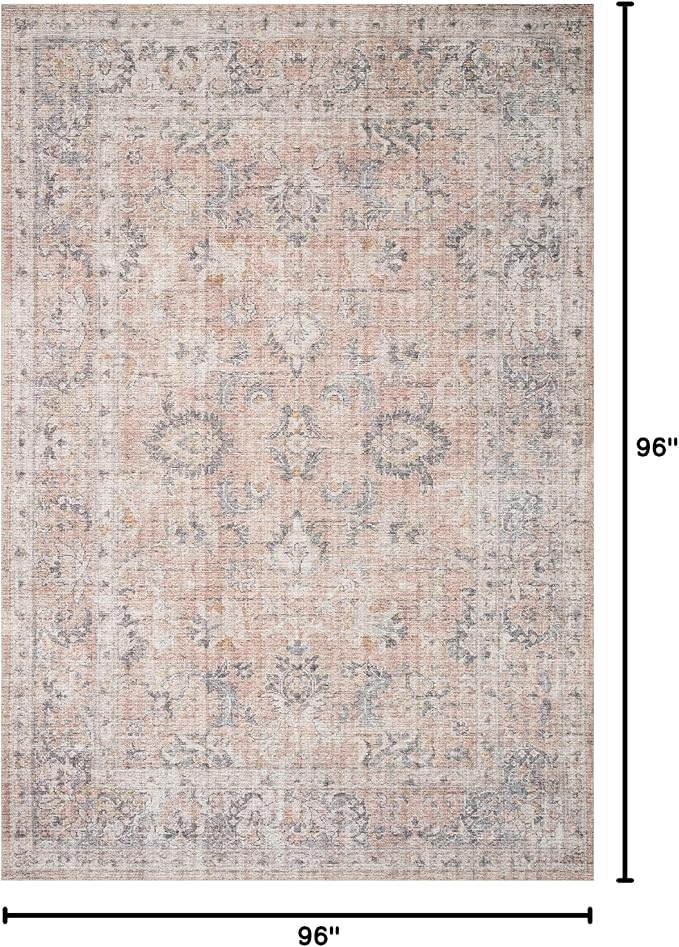 Loloi Skye Collection SKY-01 Blush/Grey 8'-0" x 8'-0" Round Area Rug - Image 2