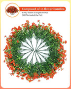 Fake Mums Faux Flowers for Outdoor Planters 16 Bundles UV Resistant Artificial - Image 2
