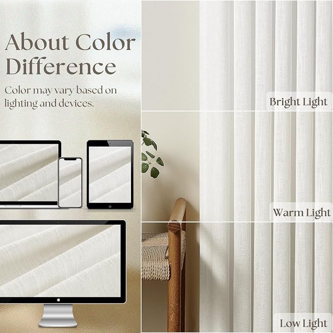 Beige White Pinch Pleated Extra Wide Curtain Panels 90 Inches Long 100 Wide - Image 6