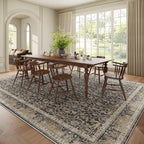 Washable 9x12 Area Rugs for Living Room, Boho Non-Slip Vintage Distress Lager - Image 3