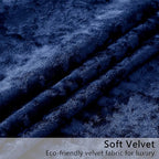 SMILETIME Navy Blue Crushed Velvet Curtains 52x84inch Rod Pocket Luxurious - Image 4