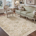 Beige 5x7 Area Rug Non Slip Vintage Living Room Distressed Machine Washable by PureCozy