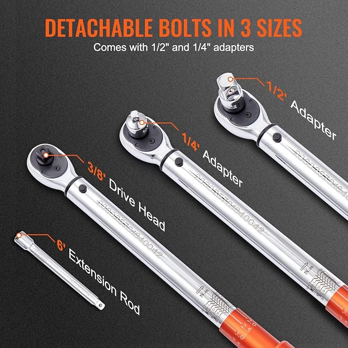 VEVOR Torque Wrench, 3/8-inch Drive Click Torque Wrench 10-80ft.lb/14-110n.m - Image 5