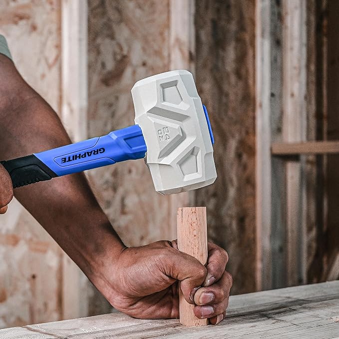 Real Steel Rubber Mallet Hammer 16 OZ White Rubber Hammer - Image 7