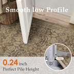 2x6 Runner Rug Brown Vintage Hallway Carpet Indoor Kitchen Washable Living Room - Image 3
