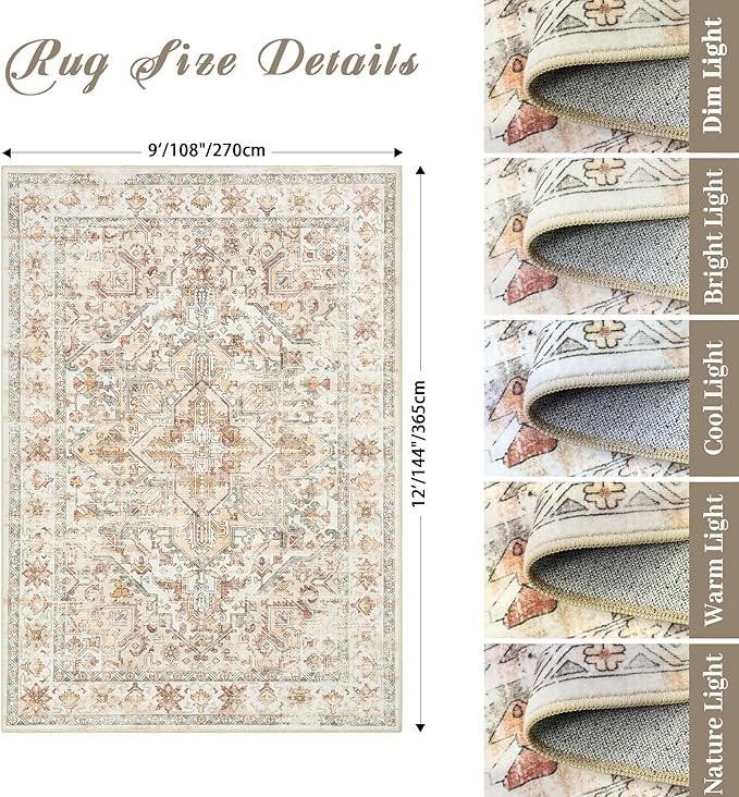 zesthome 9x12 Area Rugs-Washable Rug - Image 2