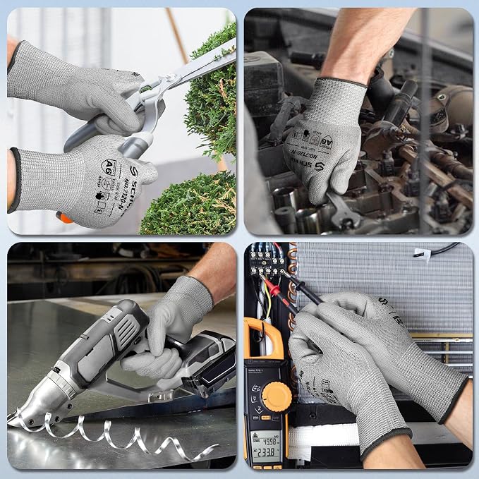 Schwer 6 Pairs ANSI A6 Cut Resistant Gloves CR7120 Cut Proof Work Gloves - Image 6