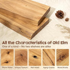 fuqing Floating Shelves for Wall, 72 inch Rustic Solid Elm Wood Floating Shelves - Image 5