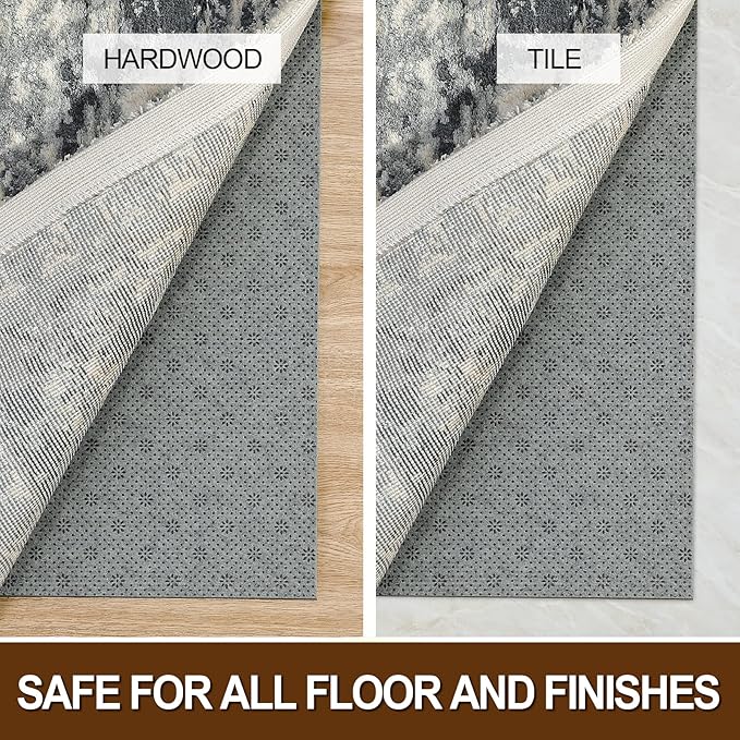 LINLA Dual Surface Felt+Rubber Non-Slip Rug Pad, 1/4" Thick, Strong Grip - Image 6