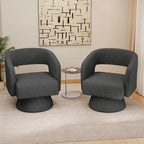 Swivel Accent Chair, Modern Comfy Chenille Barrel Chairs, Oversized Upholstered - Image 9