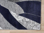 Modern Abstract Area Rug Hand Carved Contemporary Geometric Swirls Vibrant - Image 7