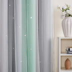 XiDi Curtains for Bedroom Decor, Rainbow Green LightgreyGrey52/54/1 - Image 2