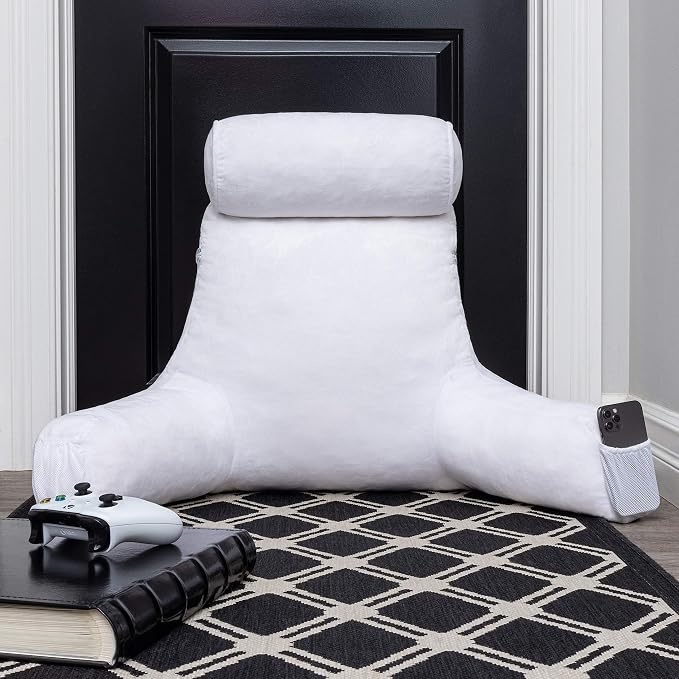 Husband Pillow Medium Aspen Edition White Dandelion, Sit Up Reading & Bed Rest - Image 5