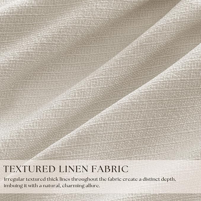 Pinch Pleated Blackout 102 Inch Curtains 70 Inch Wide Linen Dual Layer - Image 2