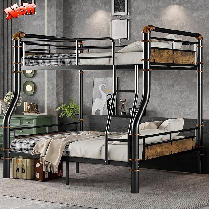 Upgraded Version Thicken Metal Heavy-Duty Full XL Over Queen Bunk Bed, Best by Unknown