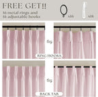 Elegant Blush Pink Semi Sheer 102 Inch Curtains Cotton Linen Textured - Image 5