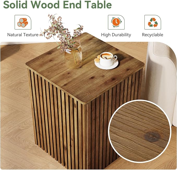 Solid Wood Square End Table - Image 6