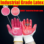 SAVER Non-Slip Red Work Gloves for Construction Latex Rubber Palm Coated - Image 4