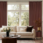Brick Brown Pinch Pleated Blackout Linen Curtains 120 Inches Long - Image 7