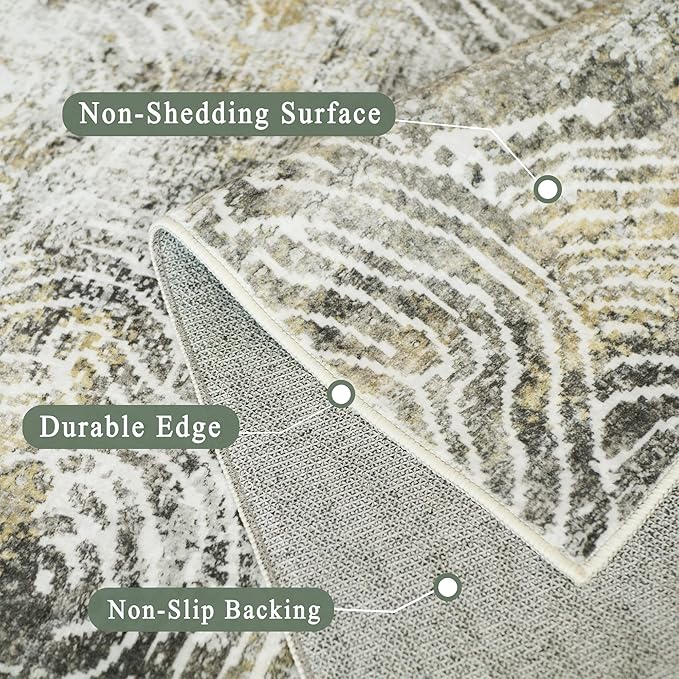 4x6 Rug, Small Area Rug for Living Room, Machine Washable Non-Slip Throw Rug - Image 5
