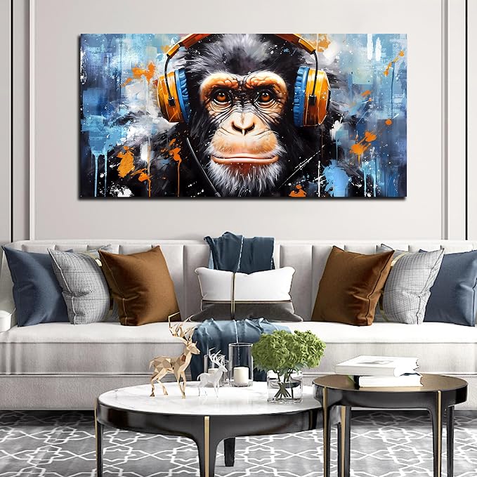 ENTANUB Monkey Wall Art for Living Room, Animal Canvas Print Painting for - Image 6