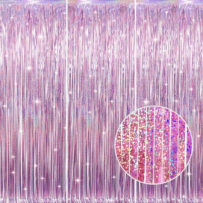 GOER 3.2 ft x 8.2 ft Metallic Tinsel Foil Fringe Curtains Party Photo Backdrop by GOER