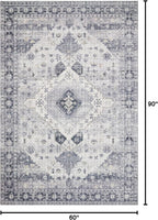Loloi II Skye Collection SKY-02 Silver/Grey 5'-0" x 7'-6" Area Rug - Image 2