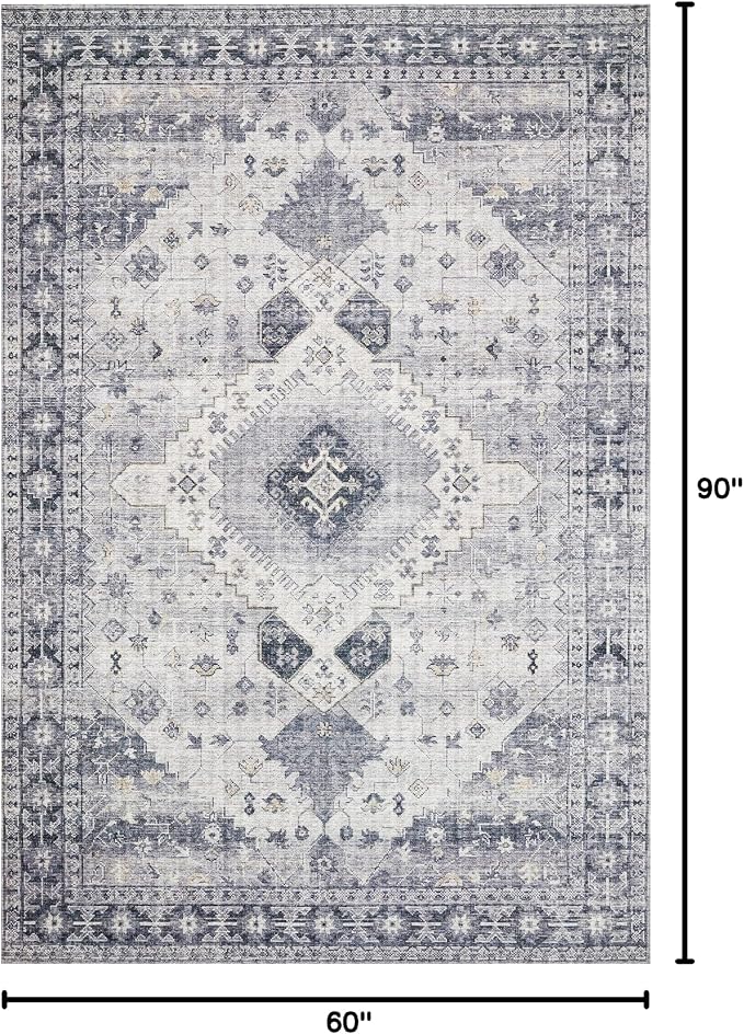 Loloi II Skye Collection SKY-02 Silver/Grey 5'-0" x 7'-6" Area Rug - Image 2