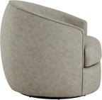 CHITA Swivel Barrel Chair, Modern Comfy FSC Certified Upholstered Faux Leather - Image 4