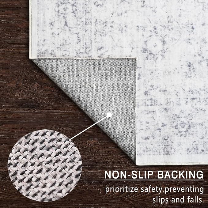 4x6 Rug, Small Area Rug for Living Room, Machine Washable Non-Slip Throw Rug - Image 4