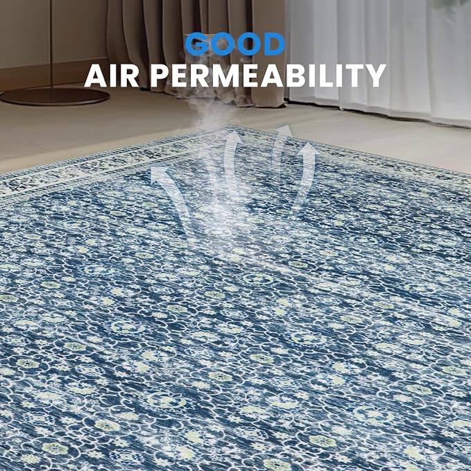 Washable Rugs 8x10 Area Rugs for Living Room, Dining Room- Soft Low Pile Stain - Image 5