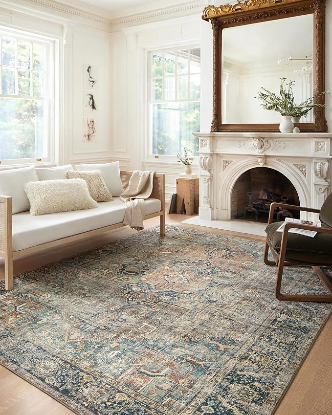 Loloi Margot Collection MAT-02 Terracotta/Lagoon 7'-6" x 9'-6" Area Rug feat. - Image 6