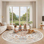 zesthome 8ft Round Rugs for Living Room, Non-Slip Washable Round Area Rugs - Image 9